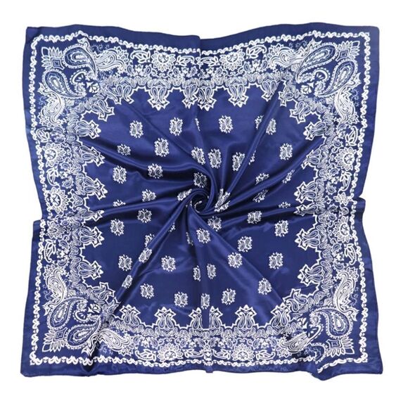 Blue Paisley Silky Scarf  main image 4